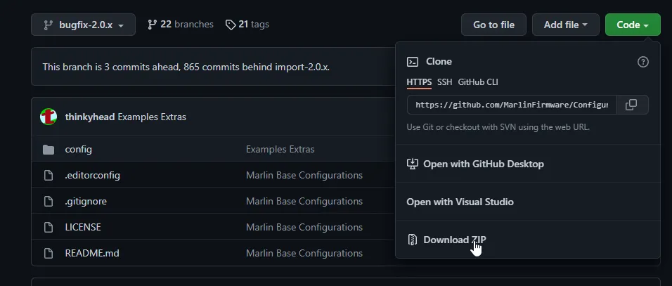 Marlin config download location