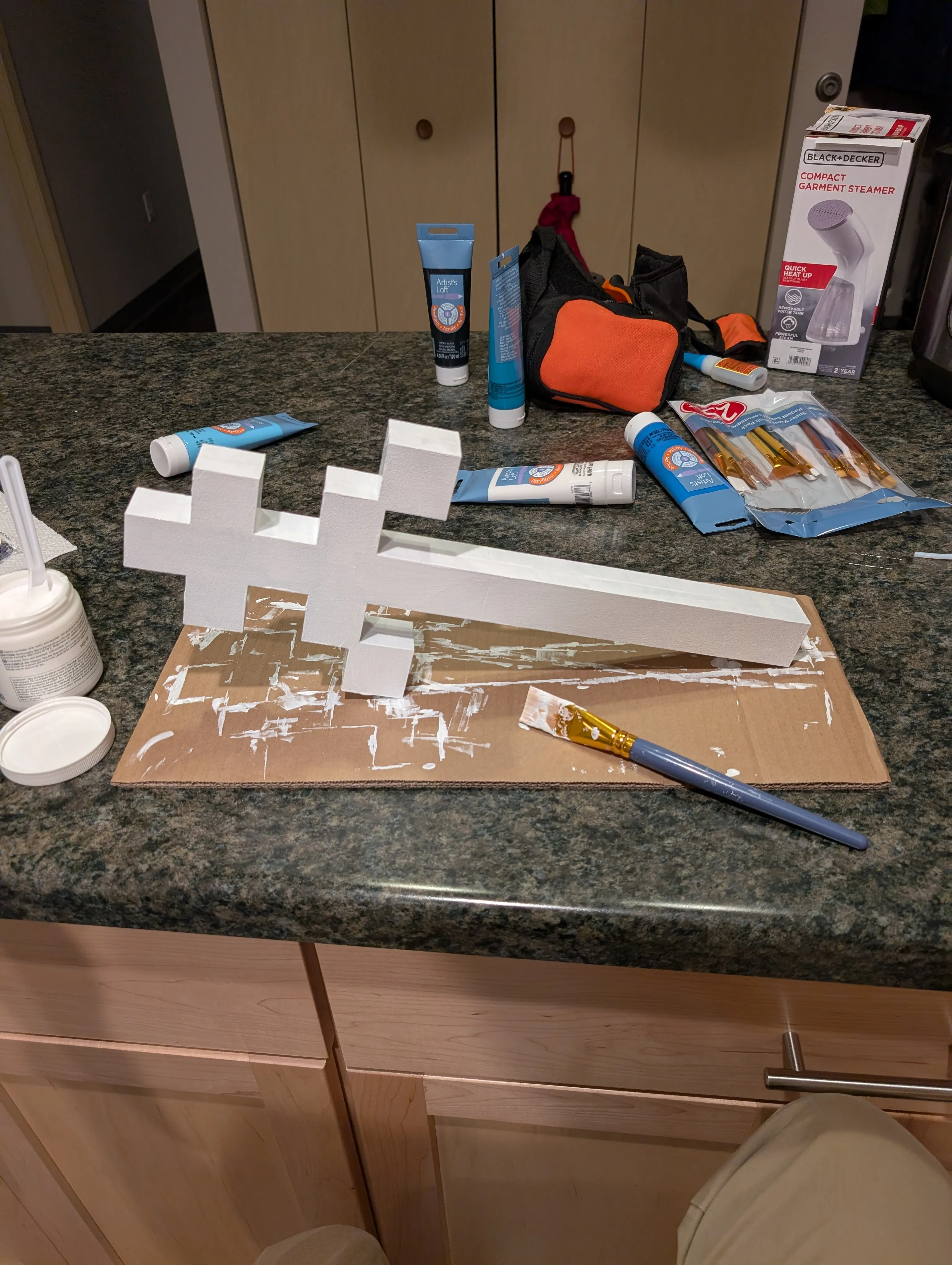 Wand, two coats of gesso